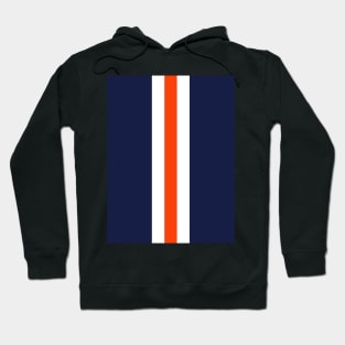 Luton Navy White Orange Retro Football Stripes Hoodie